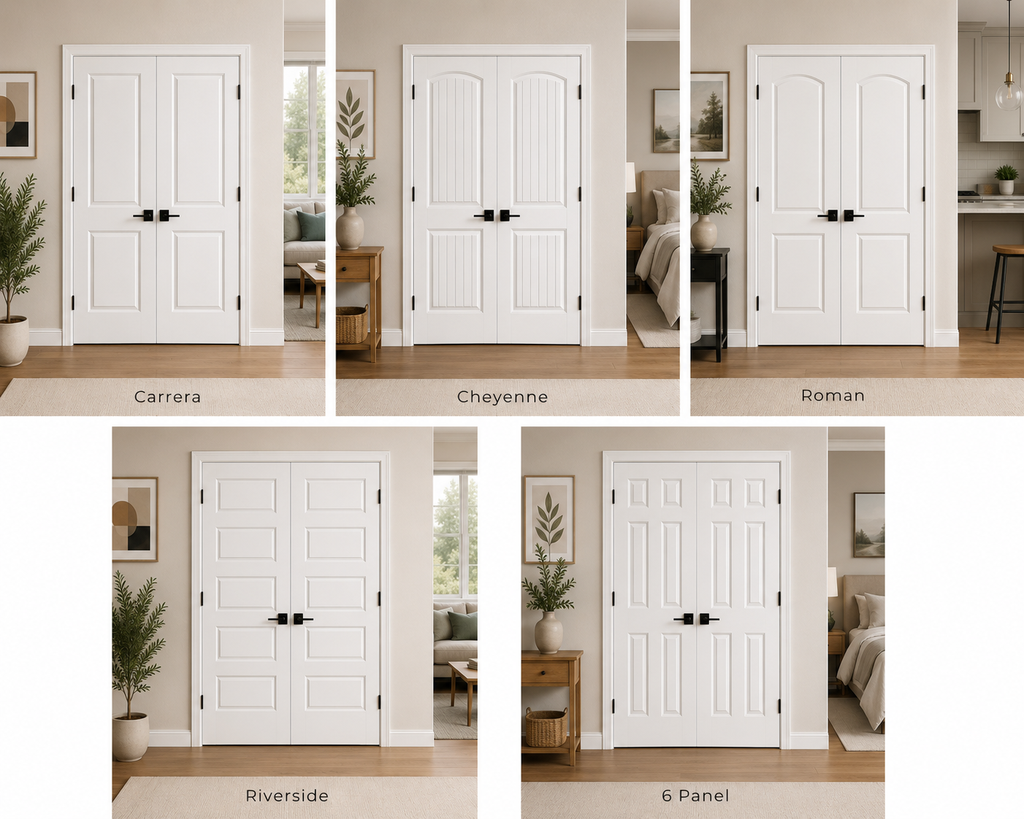 6/8 Raised Panel - Double Interior Prehung Door
