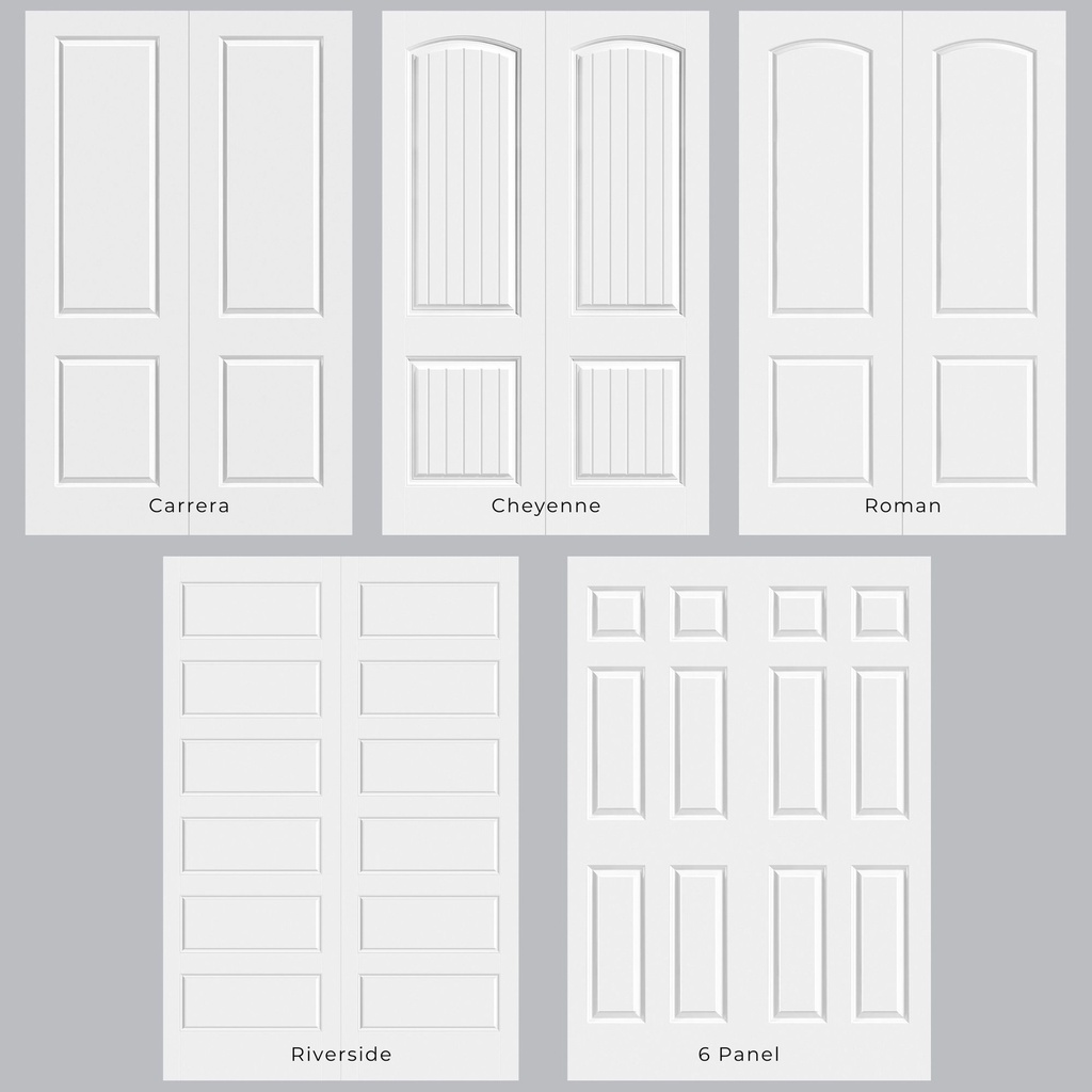 8/0 Raised Panel - Double Interior Prehung Door
