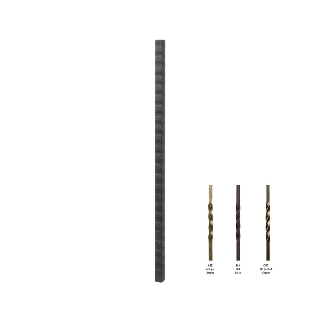 Iron Baluster - 9/16" Gothic Series - Black Satin