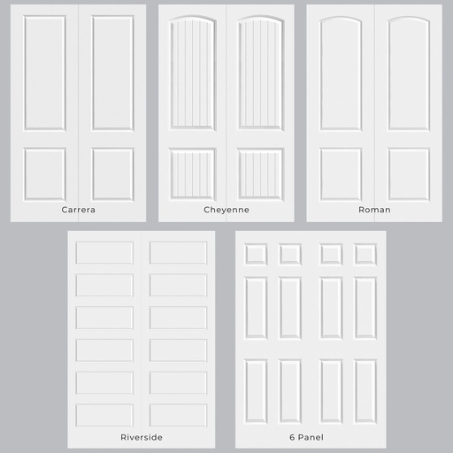 8/0 Raised Panel - Double Interior Prehung Door